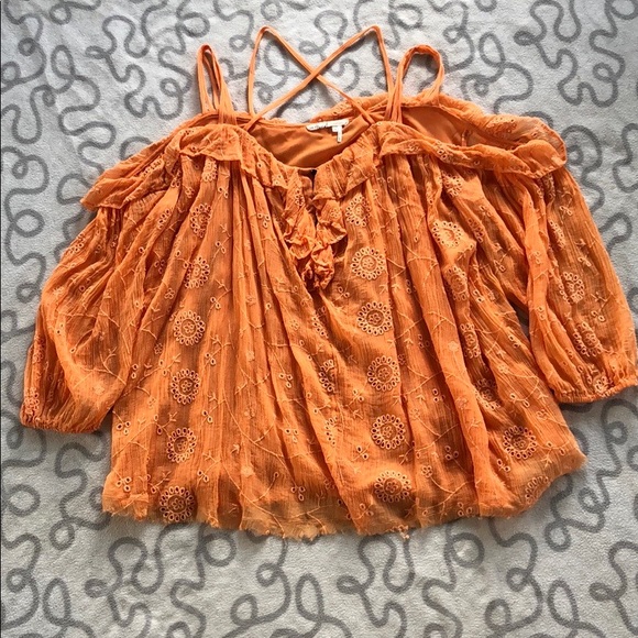 Anthropologie Floreat Embroidered Off The Shoulder Top - Picture 4 of 10